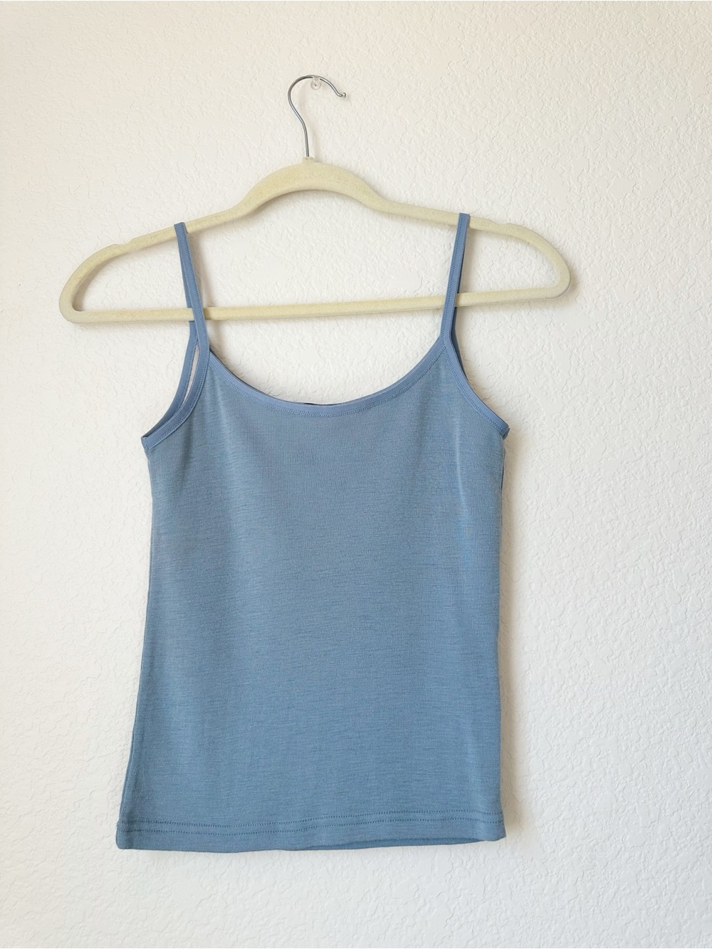 Ralph Lauren Wool Blend Light Blue Ribbed Camisole with Spaghetti Straps